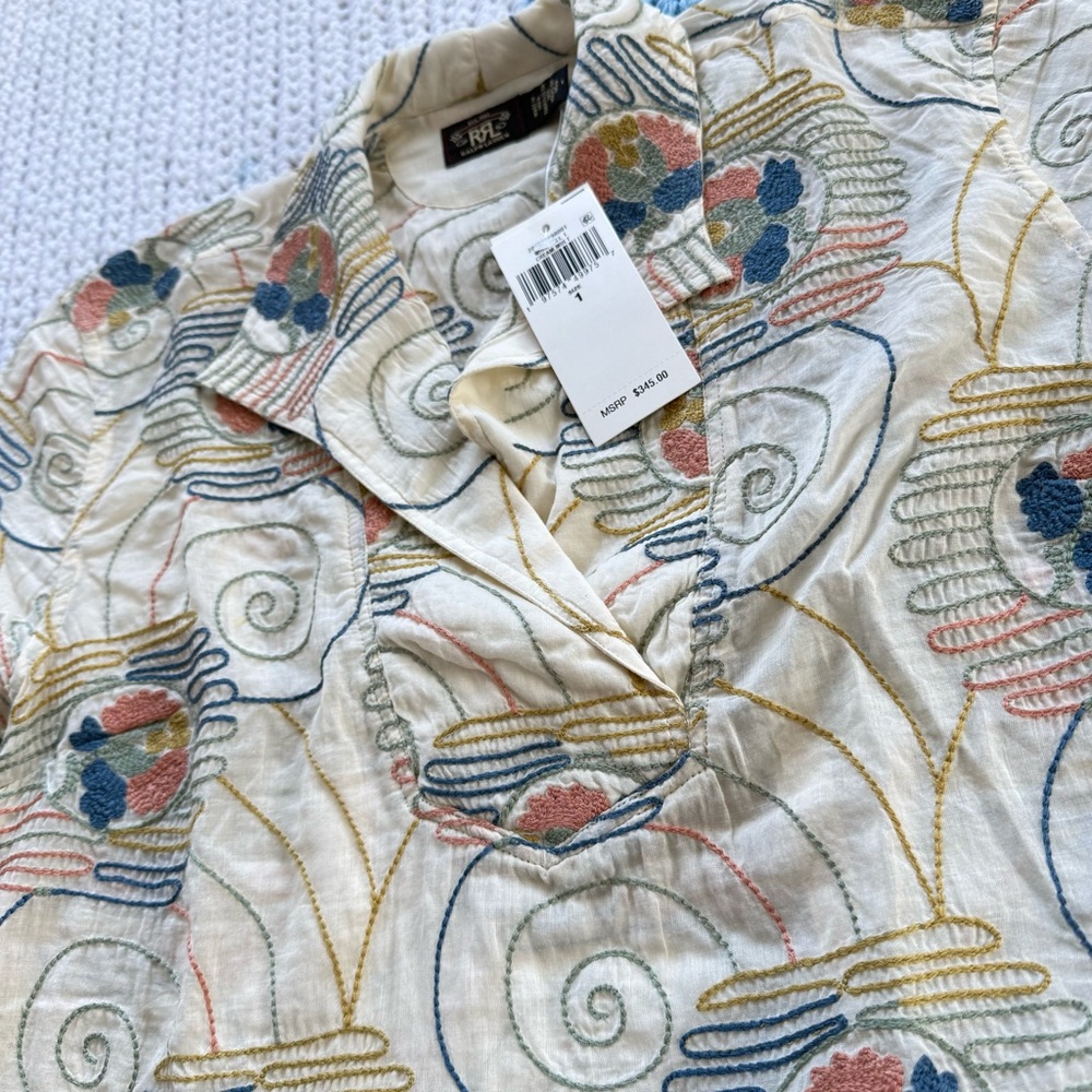 RRL Ralph Lauren Kids Beige Patterned Shirt - Picture 2 of 5